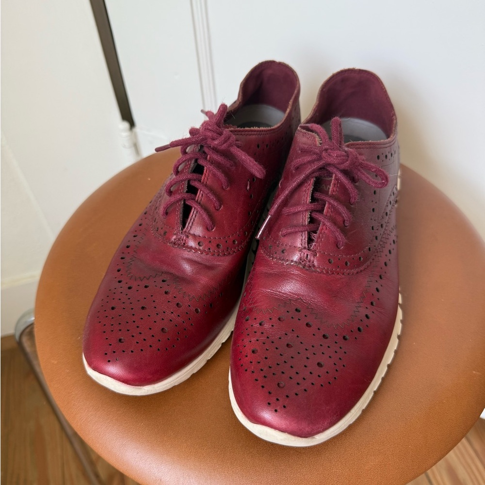 Cole Haan Zerogrand Wingtip sneaker in Oxblood Leather